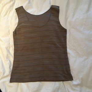 Holy Renfrew silky striped formal top. Size M. Brown